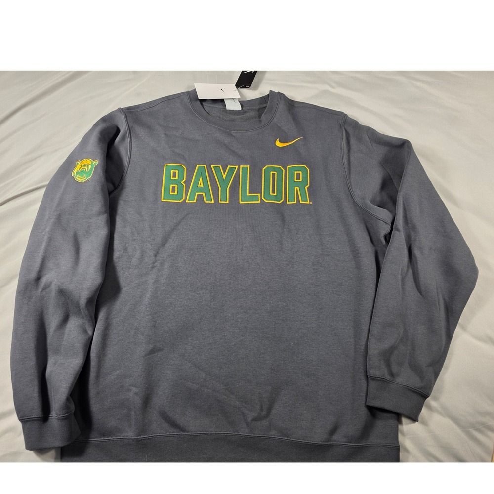 Nike Baylor Bears Club Fleece Crew Neck Sweatshirt Mens XL On Field NEW